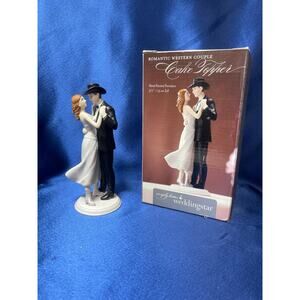 Romantic Porcelain Dancing Western Couple Cake Topper